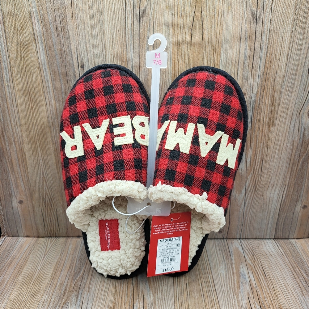 Women's Family Sleep Mama Bear Slippers - Wondershop Red M (7/8)